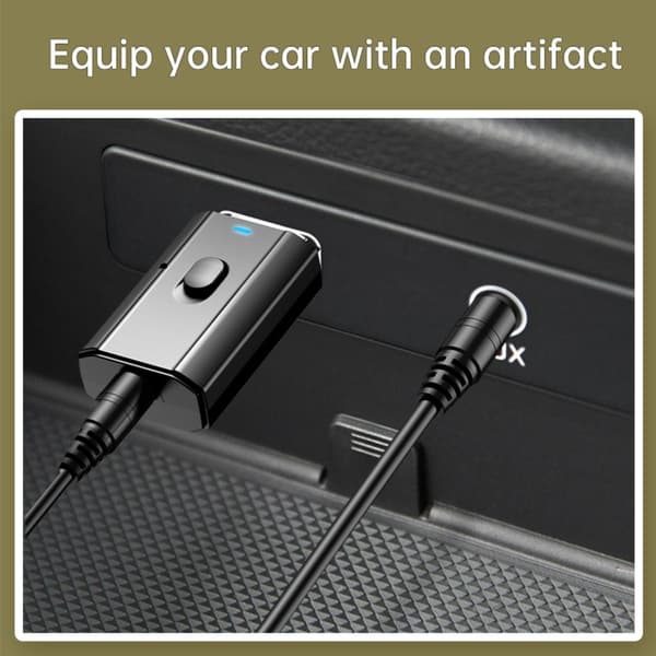 Bluetooth-adapter 4-i-1 TX/RX med Bluetooth 5.0 til hjem og bærbar lyd, 3.5mm Hi-Fi, plug and play, DC/5V, 10m rækkevidde