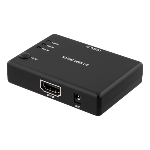 HDMI Switch, 3 inputs to 1 output, sup 4K in 60Hz, 7.1, blac