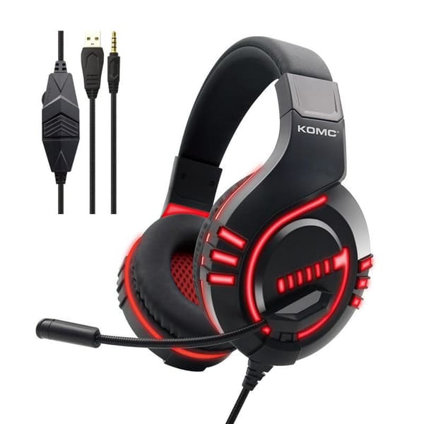 Røde Kablede Hovedtelefoner - Fordybende Gaming Lydoplevelse