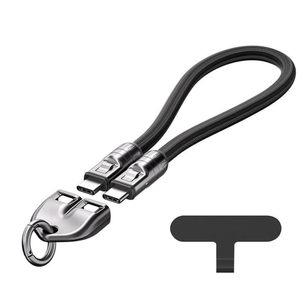 Type-C til Type-C 240W PD Datakabel med Snøre til Hurtig Opladning og Dataoverførsel 0.3m 0.3m