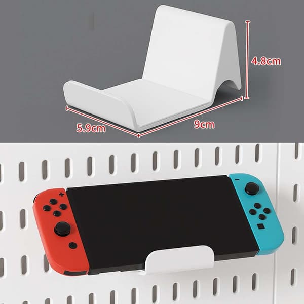 Hulplade Hylde Tilbehør - Spillekonsol Controller Holder Krog, Multifunktionel Opbevaringsløsning White White