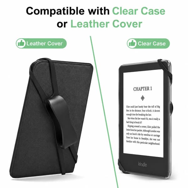 Bekväm handrem för Kindle-surfplattor - Förbättrat grepp Black Black