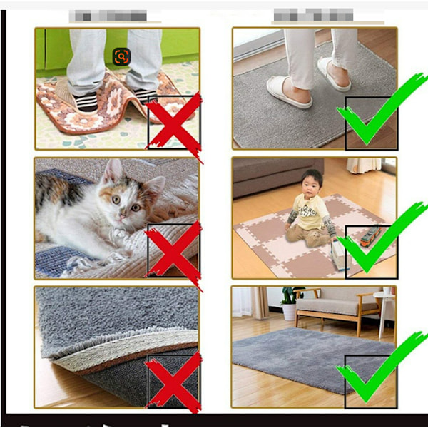 Halkfria mattgrepp håller dina mattor på plats - 4-pack