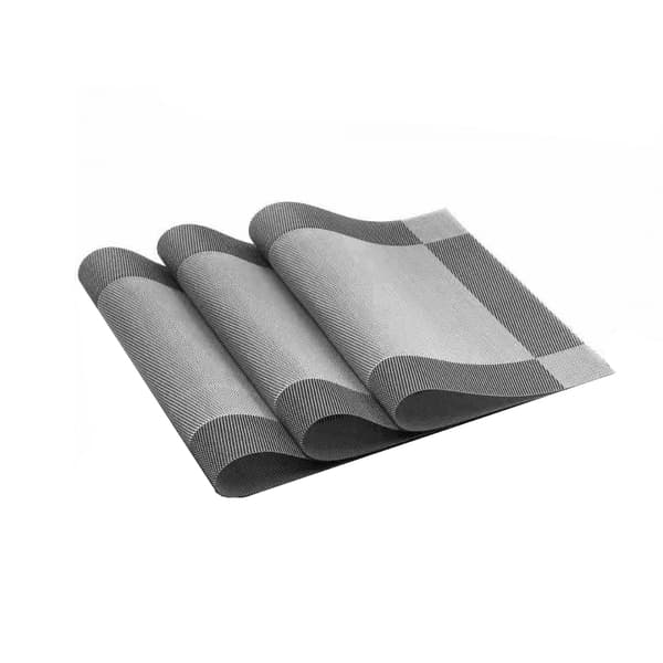 Set med 6 bordsunderlägg - 30x45 cm Silver Silver