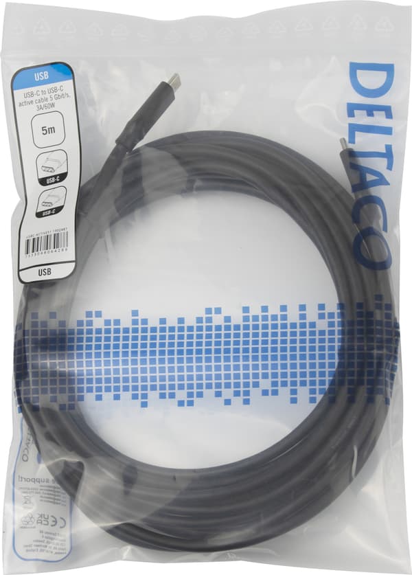 USB-C C-C active cable, 5Gbps, 3A, 5m