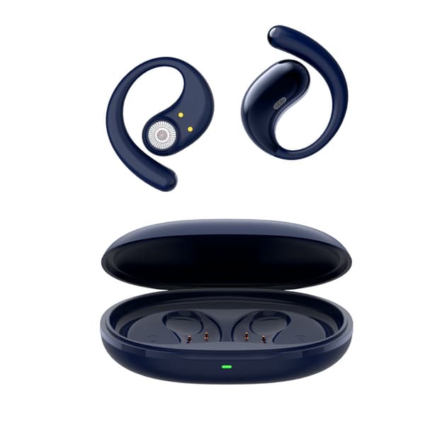 6.0 Open-Ear Dual-Side Stereo Wireless Bluetooth Headset with 4000mAh Charging Case Dark Blue Dark Blue