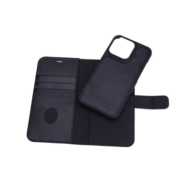 Strålingsbeskyttende Wallet Læder iPhone 13 Pro 2in1 Exclusive RFID Sort