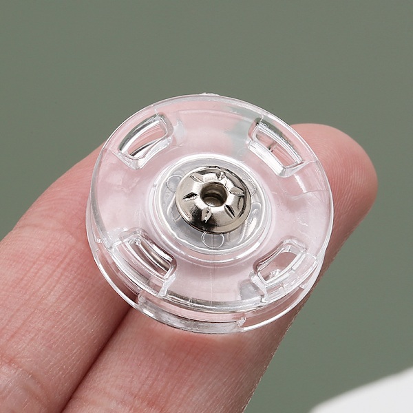 Usynlige Trykknapper, 25 mm (10 stk.) Gennemsigtig