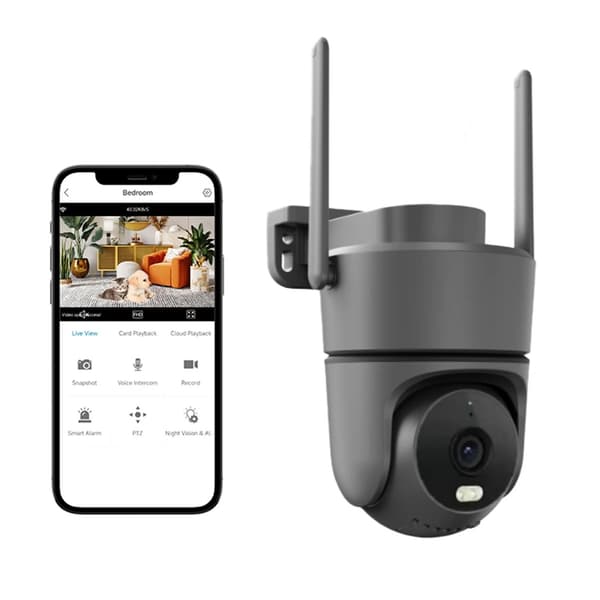 ICSEE App 3MP Smart WiFi Panorering Tilt Säkerhetskamera med Molnlagring och Människspårning 128 128