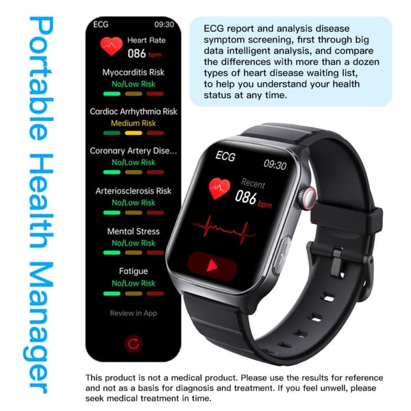 Smartwatch med Bluetooth-samtal och hälsomonitorering kompatibelt med iOS och Android, Bluetooth 5.3, PU-läderrem Brown Brown