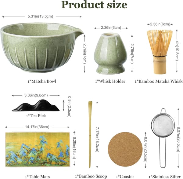 Matcha Visp Set: Texturerad Vit 8-Delars Rostfritt Stål