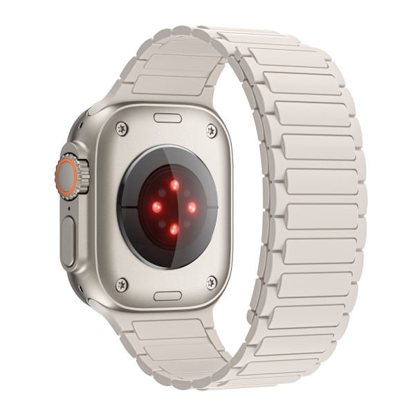 Magnetisk silikonrem för Apple Watch 1/2/3/4/5/6/7/8/9, Apple Watch SE Vit 38/40/41 mm