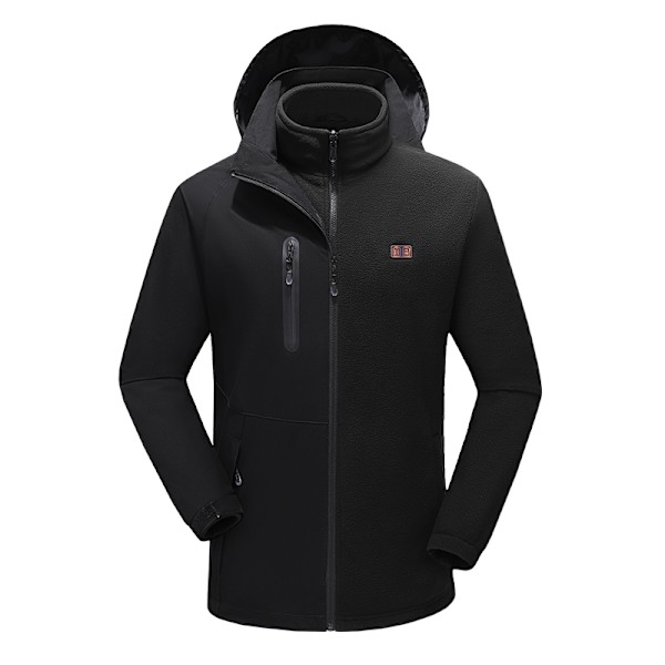 Svart uppvärmd jacka (batteri ingår ej) 4XL