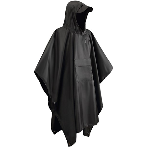 Monitoiminen sadeponcho / vedenpitävä pressu / matto Musta