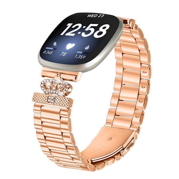 Roséguldarmband i rostfritt stål för Fitbit Versa 3/4/Sense 2