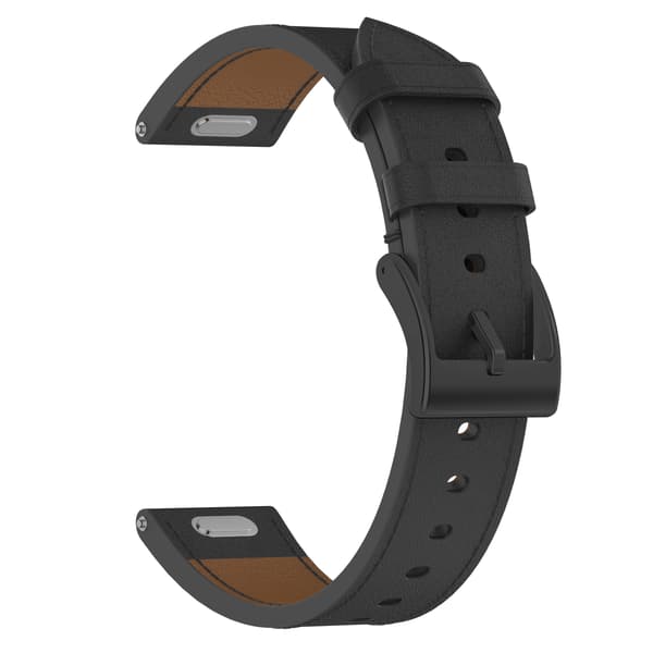 Premium læderrem til Huawei & Honor ure Black 22 mm Black 22 mm