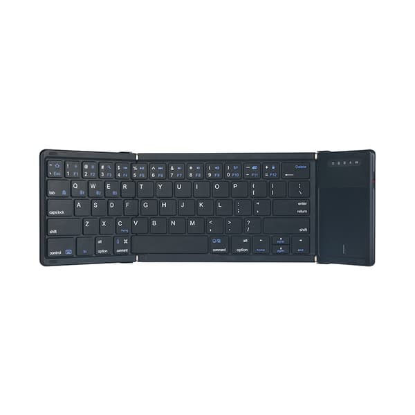 Foldbart trådløst tastatur med læderetui - bærbart design