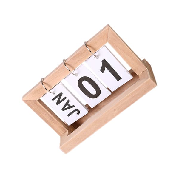 Minimalistisk träkalender i evighet Dark beige Dark beige