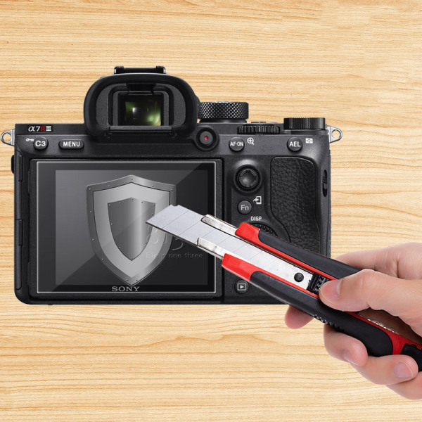 Arc Edge Explosionssäker anti-fingeravtryck skärmfilm för SONY kamera SONY A7M3/A7M2/A7II/A7III/A7R2 Transparent