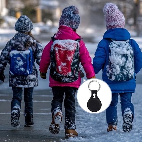 Airtag-kotelon pidike avaimenperän silikonilla Black Black