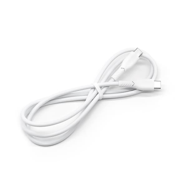 60W USB-C - USB-C -kaapeli: Nopea lataus ja tiedonsiirto White White
