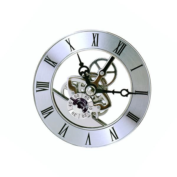 86mm Silver Clock Movement - Transparent Gear Mechanism
