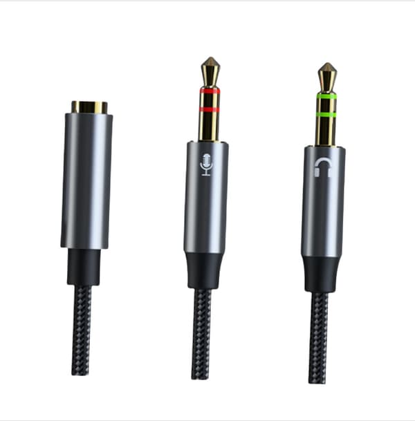 CB01 Hovedtelefon- og Mikrofonsplitter Adapter Audiokabel Model 3
