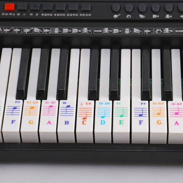 QT005 Piano Key Tarrat - Värikkäät näppäimistön tarrat