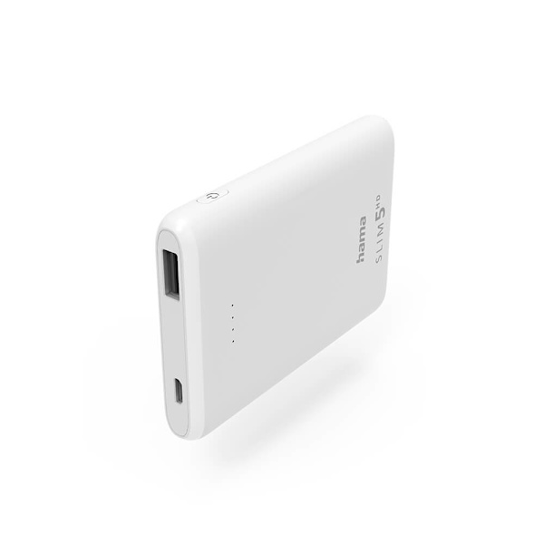 Powerbank Slim 5000mAh Vit Vit