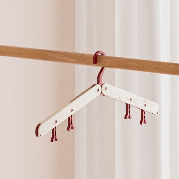 2-pak foldbare rejse bærbare tøjbøjler - pladsbesparende design Red Red