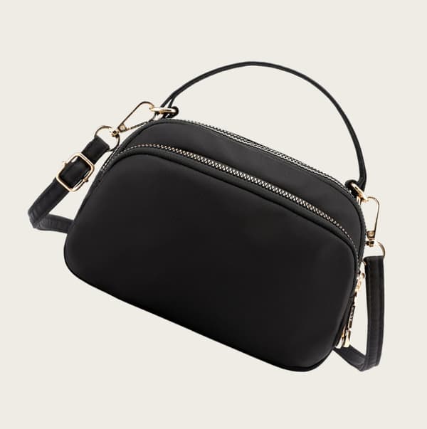 Alsidig nylon skuldertaske Black Black