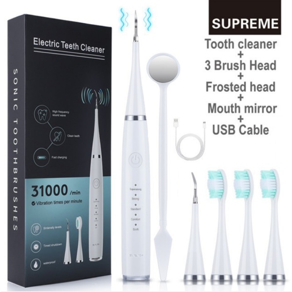 INF Elektrisk tandborste med tandstensborttagare Vit