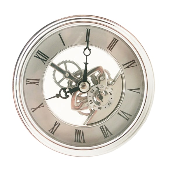 Silver Clock Movement Insert - 97mm Roman Numeral Dial