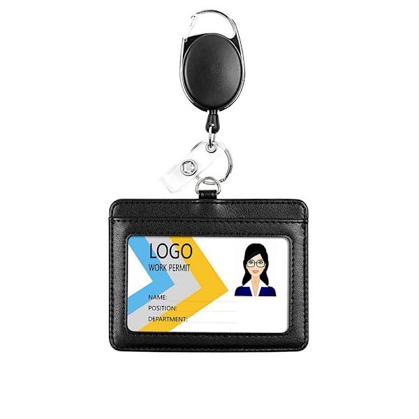 RFID-blockerande märkeshållare med infällbar rulle model 1 Svart