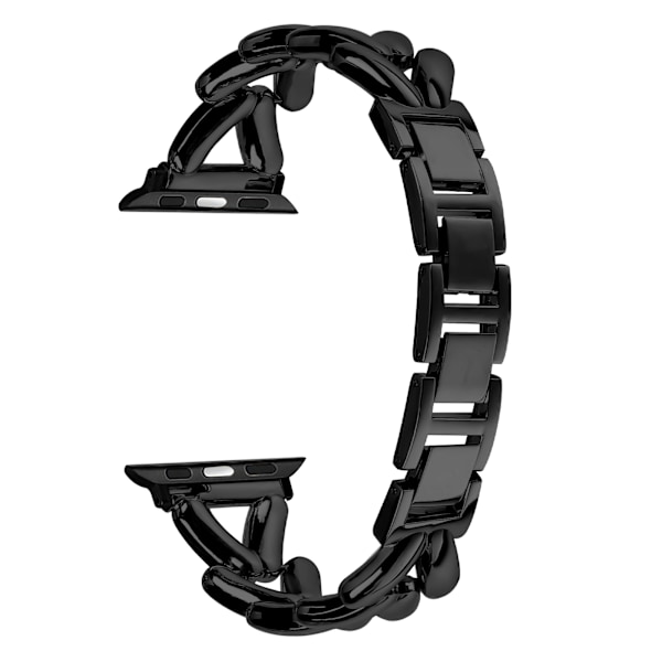 Urrem til Apple Watch 10/Ultra 2, 38/40/41 mm - Tyndt flettet rustfrit stål Sort