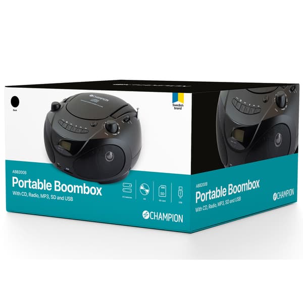 Boombox CD/Radio/MP3/USB musta