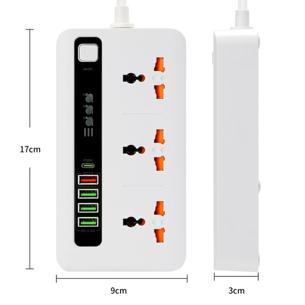 Universaali virtapistoke pikalatauksella - BKL-04 White White