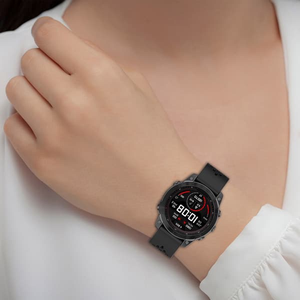 Silikone urrem til Garmin 22 mm - Hvid Black Black