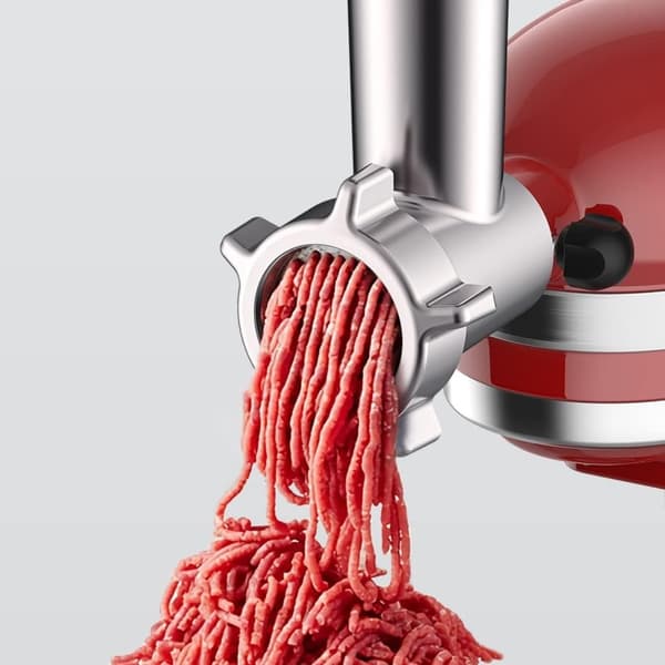 Kødhakker kompatibel med KitchenAid-røremaskiner, 420 rustfrit stål, plader og pølsefylder til hjemmekøkkenet