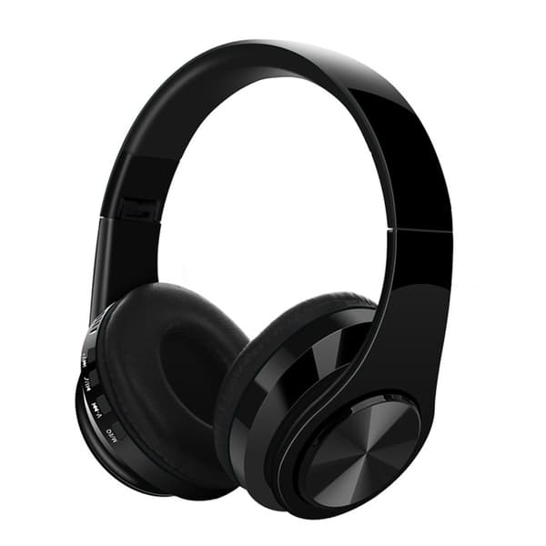 Trådløse over-ear hovedtelefoner, dyb bas til rejse/arbejde — 400mAh, ca.200h standby, passiv støj, 15m Bluetooth, foldbare, Apple/Android kompatibel Black