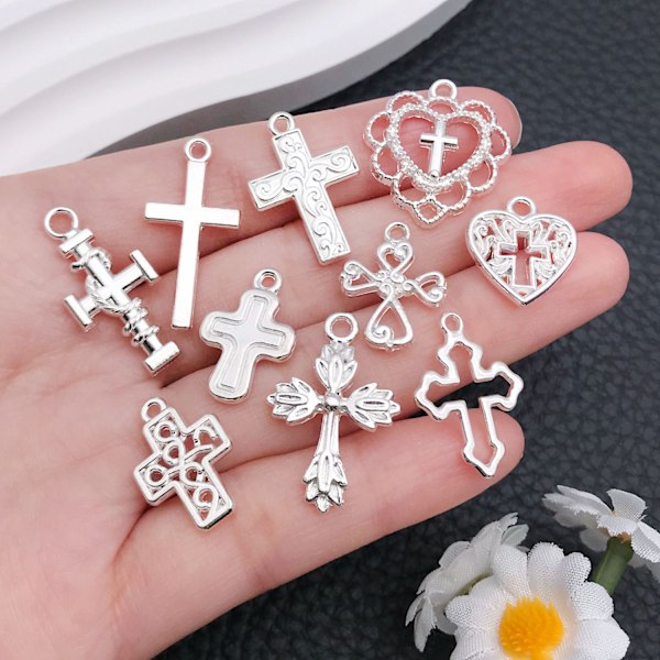 Silverkorshänge - DIY Nyckelring & Halsbandstillbehör
