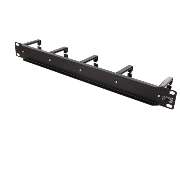 19" cable panel 1U, 5 brackets, black