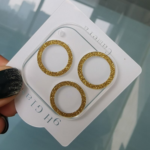 Glitter kameran linssisuoja iPhone 14 Pro Max Kulta
