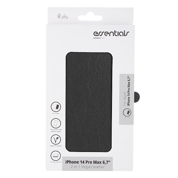 iPhone 14 Pro Max PU wall,detach,3 card,Black