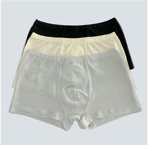 Herrsilkesboxershorts, 3-pack 100 % mullbärssilkestickade underkläder L L