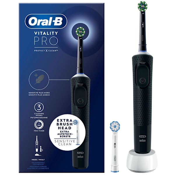 Eltandborste Vitality Pro Black Extra Refill