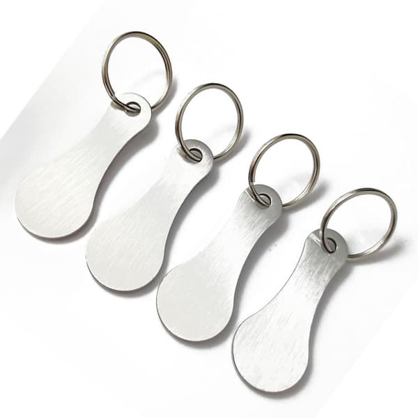 Metal nøglering til indkøbsvogne (4-pak) Silver Silver