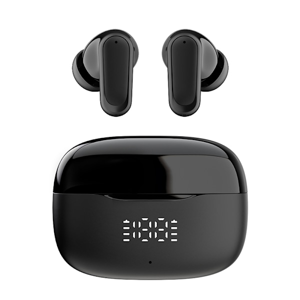 SP18 Sorte Bluetooth-øretelefoner: Trådløs 5.3, Lang batteritid