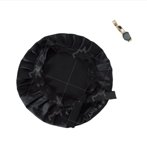 Justerbar sidenmössa för kvinnor, 100 % sidenmössa Black Black
