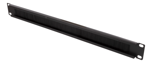 19" cable management with brush, metal/nylon, 1U, black